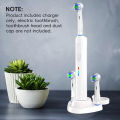 Electric Toothbrush USB Charger Base & Toothbrush Heads Holder Set Compatible with Oral B Braun Electric Toothbrushes PRO Series. 
