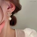 Elegant Gold Metal Gucci Earing with Peral Drop, korean style fashion jewelry, Girls Accessories.. 