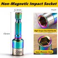 8mm Non-Magnetic Impact Socket High Torque CR-V Steel Socket Bits Hex Shank Nut Screwdriver Driver Impact Drivers Socket Adapter.