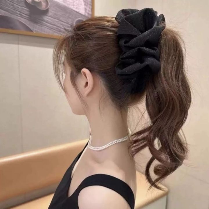 High-Grade%20Temperament%20Cloud%20Bubble%20Mesh%20Silver%20Silk%20Hair%20Clip%20For%20Women%20-%20Image%203