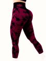 Tie Dye Seamless High Waisted Workout Leggings for Women Scrunch Butt Lifting Yoga Gym Athletic Pants.