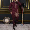 Luxury African Traditional Men's Clothing Elegant Full Suits Male Pant Sets To Dress Native Outfit Ethnic Dashiki Kaftan. 