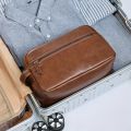 Men Business Travel Wash Toiletry Bag Waterproof PU Leather Bathroom Shaving Tools Organizer Bag Makeup Pouch Women Cosmetic Bag. 