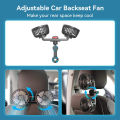 Car Fan 360° 3-speed Car Seat Back Cooling Fan USB Charge Dual Head Fan Adjustable Rotation Neck Cooler for Car Home Accessories. 