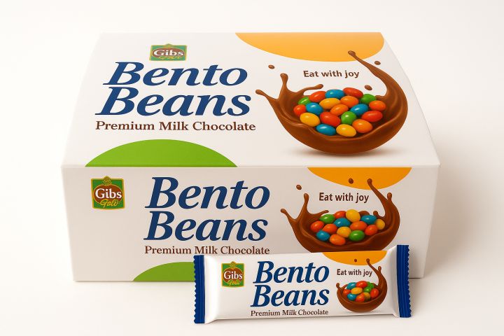 Bento Beans Premium milk Chocolate Benty (1Box  in 24pcs)