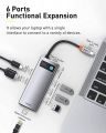 Baseus Metal Gleam Series 6-in-1 Multifunctional Type-C HUB Docking Station (HDMI*1 + USB3.0*3 + PD*1 + RJ45*1). 
