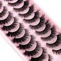 False Eyelashes Cat-Eye Fluffy Faux Mink Lashes 8D Wispy Lashes 10 Pairs Pack Dramatic Long Thick Volume Eyelashes.