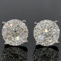 Huitan Modern Women's Stud Earrings Simple Stylish Design Wedding Engagement Fashion Accessories Fancy  Brilliant CZ Jewelry. 