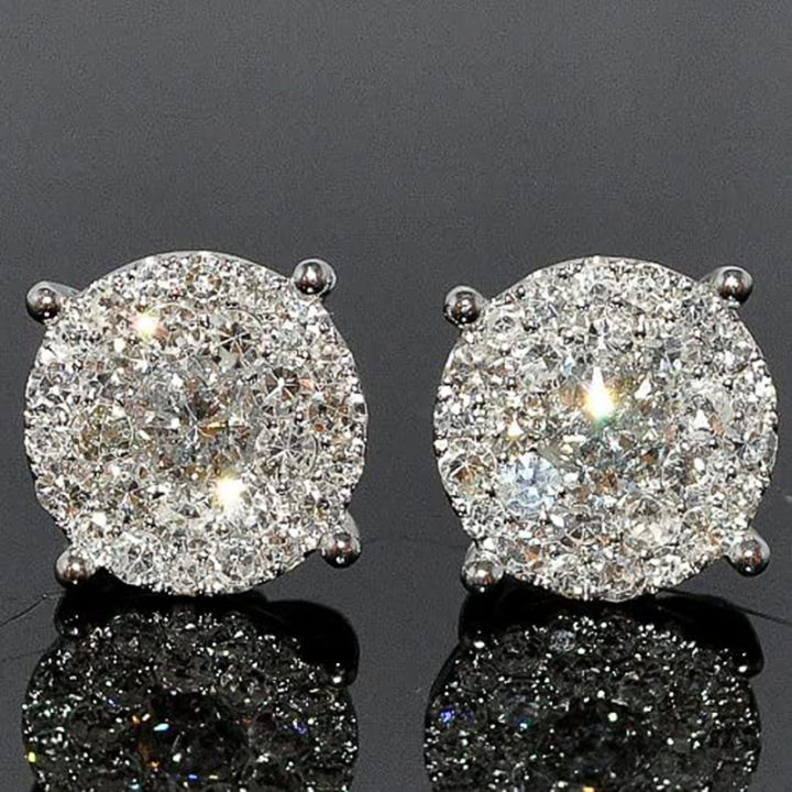Huitan Modern Women's Stud Earrings Simple Stylish Design Wedding Engagement Fashion Accessories Fancy  Brilliant CZ Jewelry