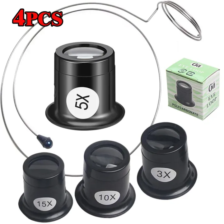 15X 10X 5X 3X Jewelers Loupe Eye Loop Magnifier Glass Watchmaker Watch ...