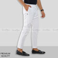 Mens Semi Narrow White Color Pajama.