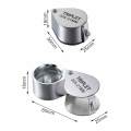 Pocket Jewelry Magnifying Glass Jewelers Eye Tools Jewellery Folding Loupe Glass Lens Magnifying Triplet Glass Jewelry Diamond. 
