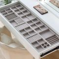 Luxury Minimalist Jewelry Tray with Velvet Fabric Rings Earrings Necklace Bracelet Home Drawers Divided Jewelry Storage Box. 