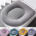 1Pcs Winter Warm Toilet Seat Cover Closestool Mat Washable O-shape Pad Bathroom Accessories Knitting Pure Color Soft Bidet Cover.