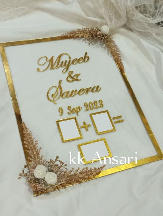 Customized  nikkah frame for wedding made of acrylic