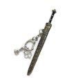 1pc Mini Sword Shape Pendant Keychain Weapon Model With Sheath Toy Knife Metal Anime Key Ring Ornament Purse Charm Accessories. 