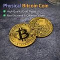 Gold Plated Bitcoin Coin – Antique Style Decorative Collectible Gift.
