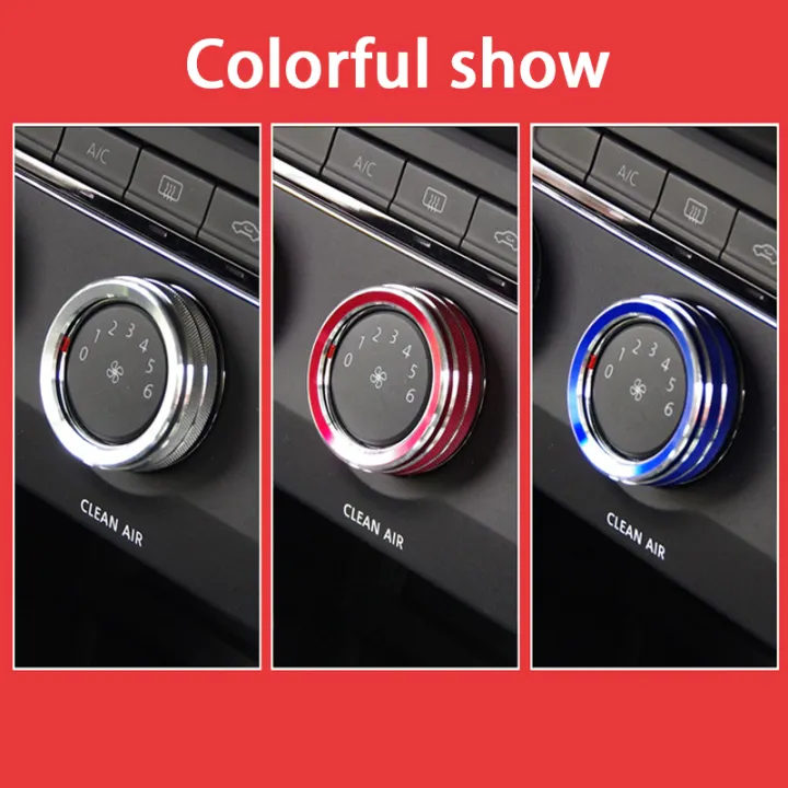 3pcs%20Metal%20Car%20AC%20Adjust%20Knob%20Decoration%20Ring%20Cover%20For%20Volkswagen%20VW%202017-2019%20Tiguan%20Atlas%20T-roc%20Ateca%20FR%20Passat%20B8%20Variant%20-%20Image%204