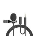 Portable Mini Lavalier Microphone Condenser Clip-on Lapel Mic Wired 3.5mm USB Microphones For Mobile Phone Laptop PC DSLR Camera. 