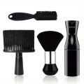 3/4 Set Professional Broken Hair Brush Spray Bottle Soft Hair Brush Neck Dust Remover Suitable for Salons in Barber Shops.