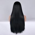 Synthetic Pink Long Straight Wig Middle Part Silky Soft Fashion Cosplay Party Costume Lolita Heat Resistant Daily Use. 