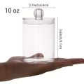1/2/3 Pack Plastic Cotton Swab Ball Pad Holder, 10 Oz Bathroom Organizer, Qtip Apothecary Jar Clear Container Dispenser. 