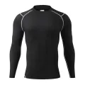 Kitty mall men's long sleeve sports shirt Pro Combat compression shirt reflective logo on sleeve [kanom] Ready to ship]. 