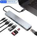 8in1 USB C HUB Type C Splitter 4K Thunderbolt 3 Docking Station Laptop Adapter For Macbook Air M1 iPad Pro RJ45 HDMI Computer. 