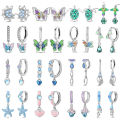 2025 Stud Earrings For Women 925 Sterling Silver Colorful Starfish Shell Sparkling Butterfly Luxury Fine Jewelry Girl's Earrings.