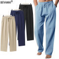 Men's Casual Straight Trousers Summer Autumn Breathable Solid Color Long Pants Drawstring Fitness Sweatpants Men Streetwear. 
