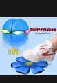 Flat Ball Flying Ball Toy Throw Disc Ball UFO Flat Magical Flying Saucer Ball Magic Change Shape Toys Outdoor Step Ball Deformation Foot Ball with 3 Color LED Light for Kids. 
