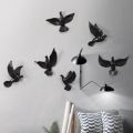 Wall Decor Sparrows | Resin Birds 6 Pcs Set Wall Decor | Hanging Sparrows | Decoration Sparrows |. 