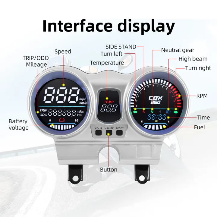 LED%20Digital%2012V%20Motorcycle%20Speedometer%20Gauge%20Tachometer%20Odometer%20Dashboard%20For%20Honda%20CBX250%20CBF250%20Twister%202001-2008%20Waterproof%20-%20Image%206
