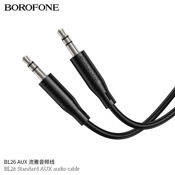 BOROFONE%20BL26%201m%203.5mm%20Male%20to%20Male%20Standard%20AUX%20Audio%20Cable%20(Black)%203.5mm%20Male%20to%20Male%20Audio%20Cable%20Sound%20Card%201Meter%20-%20Image%203