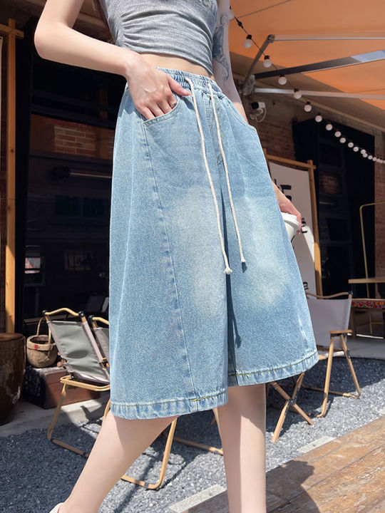 Summer%20Boyfriend%20Plus%20Size%20Jeans%20Shorts%20Woman%20Casual%20Loose%20Wide%20Leg%20Bermudas%20Baggy%20Denim%20Shorts%20Women%20Lace%20Up%20Half%20Short%20Pants%20-%20Image%202