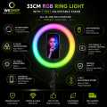 WKSHOP 33CM RGB Ring Light with 7FT Adjustable Tripod Stand USB LED Selfie Ring Lamp for TikTok YouTube Live Streaming Makeup Photography Video Recording Mobile Holder Dimmable Studio Light 26 RGB Modes 3 Color Temperatures for Creators Vloggers Gaming. 