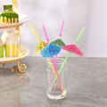 100 Pcs Disposable Straws Rainbow Umbrella Fruit Straws Table Decor Tropical Drinks for Cocktail Soft Drinks Hawaiian Party. 