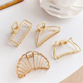 Fashion Metal Hair Claw For Women Gold Silver Color Cross Crab Hair Clip Korean Elegant Geometric Hairpin Girl Hair Accessories. 