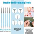 5Pcs Silicone Clay Sculpting Tool for Brush Modeling Dotting Nail Art Pottery Clay Tool DIY Carving Sculpting Tools Soft Head.
