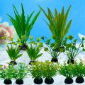 12PCS Artificial Aquarium Decor Plants Water Weeds Ornament Aquatic Plant Fish Tank Grass Decoration Accessories.
