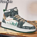Men's High Top Winter Sports Shoes, Fashionable Men's Designer Sports Shoes, Anti Slip Cotton Wool Warm Shoes. 