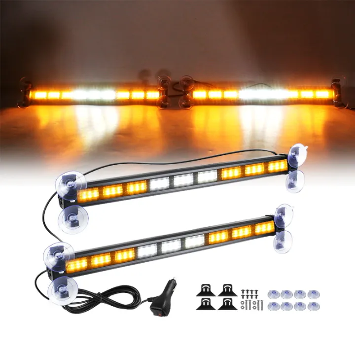 2 In 1 162 LED Car Front Windshield Safety Warning Light 6 Colors ...