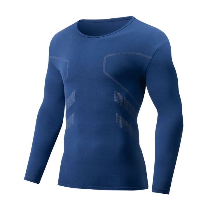 2/3-piece%20Set%20Of%20Autumn/Winter%20Men's%20Printed%20Thermal%20Underwear%20Sports%20And%20Fitness%20Round%20Neck%20Long%20Sleeved%20T-shirt%20Top%20Base%20Shirt%20-%20Image%205