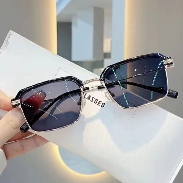 Photochromic Shade Reading Glasses Metal Half Frame Sunglasses Prebyopia Eyeglasses Ultralight For Women&Men 0 +1.0+1.5+2+2.5+4