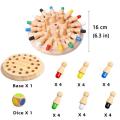 Montessori Wooden Memory Match Stick Chess Board Game Logic Braintease Toys for Boys and Girls Early Education Color Recognition. 