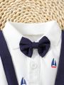 2025 Baby Boy Thin Knit Gentleman Strap Set.