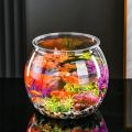 Round Transparent Crystal Glass Bowl Clear Sphere Vase Fish Tank. 