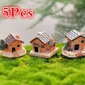 5Pcs/Set Mini Doll House Stone House Resin Decorations for Home and Garden DIY Decorations(Style Random) home decoration item. 