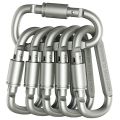 CARABINER CLIPS HOOKS HEAVY DUTY SPRING SNAP CLIP GYM CLIMBING SWING SCREW LOCK. 
