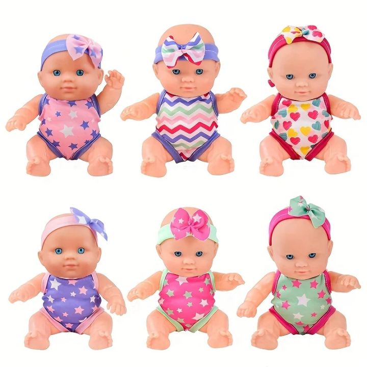 Reborn Baby Doll Realistic Silicone Vinyl Touching Imitation Baby Doll,Mini Silicone Baby Dolls Soft Body for Toddlers' Gift